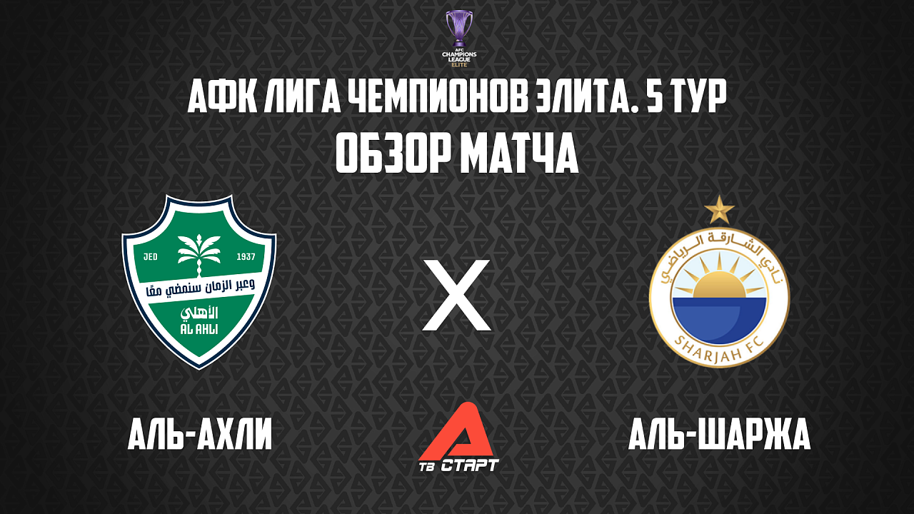 24.11.2025 Обзор матча. АФК ЛЧ Элита. Аль-Ахли - Аль-Шаржа