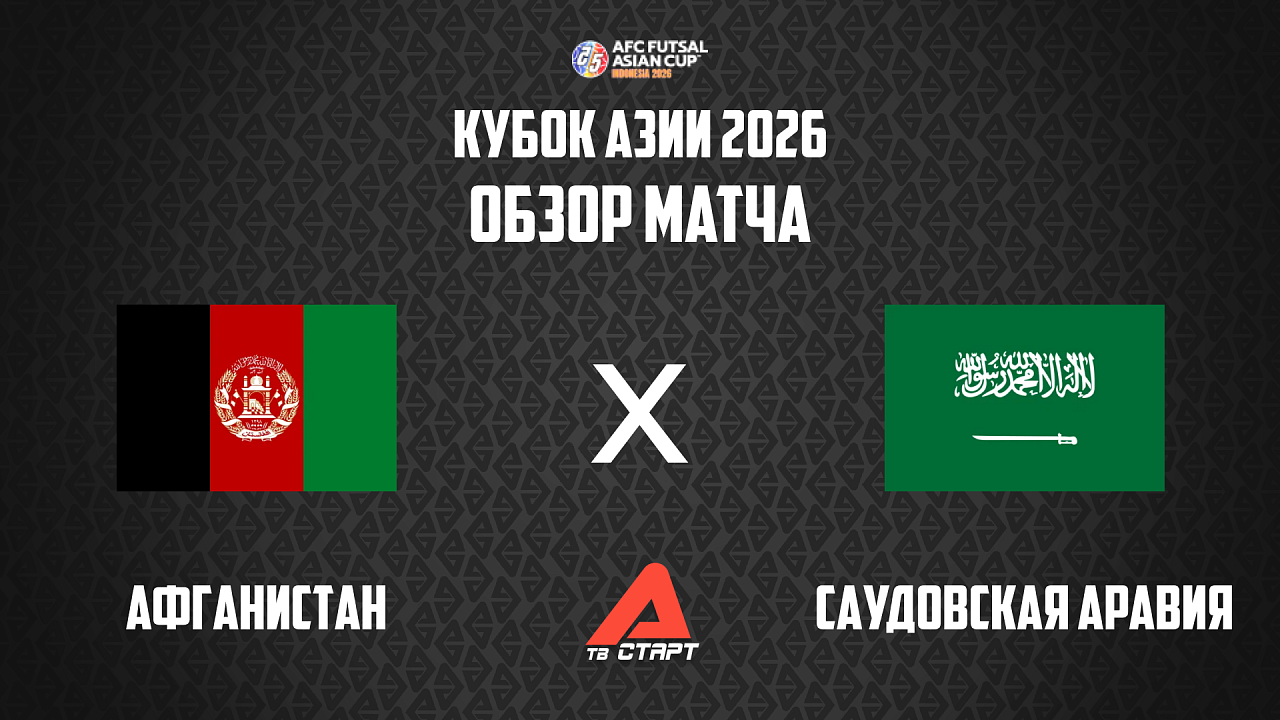 28.01.2026 Обзор матча. Футзал Кубок Азии. Афганистан - Саудовская Аравия